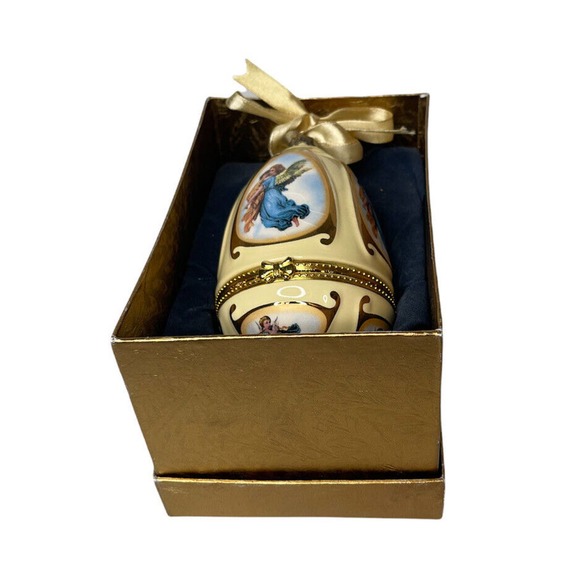 Mr. Christmas Musical Egg Shaped Angel Yellow Ornament Valerie Parr Hill - Picture 3 of 6